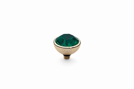 Qudo Gold Topper Bottone 10mm - Emerald